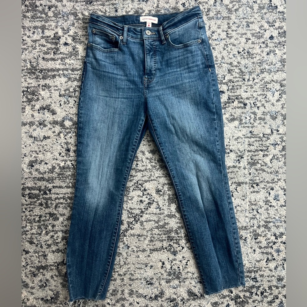 Lucky Brand Bridgette High Rise Skinny Jeans 8/29 Raw Hem
